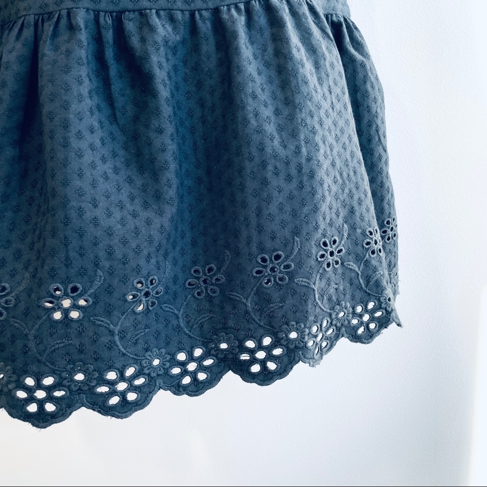 Universal Thread Gray Ruffle 3/4 Length Sleeve Eyelet Dress NWT 013096956 - Picture 8 of 10